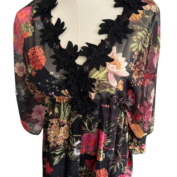 Farm Rio Anthropologie Laina Floral Boho Maxi Dress‎ Size XS - Picture 8 of 13